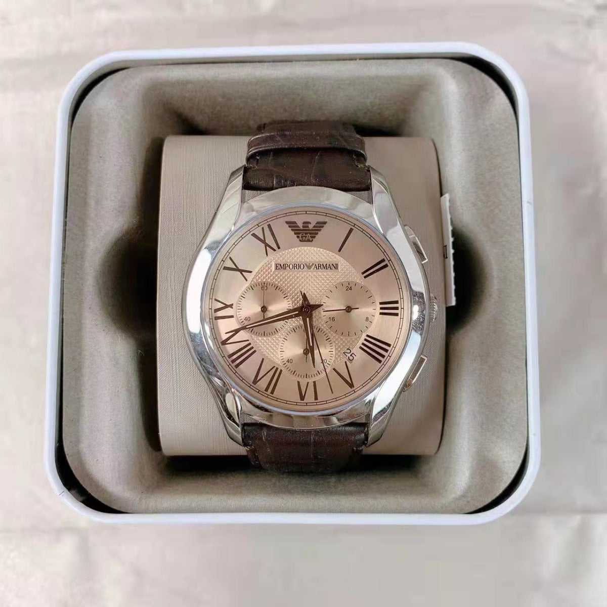 Emporio Armani Men's AR1785 Dress Brown Leather Watch Emporio Armani Men's AR1785 Dress Brown Leather Watch